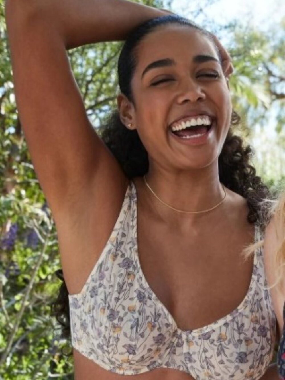 ThirdLove "Unlined In Bloom" Scoop Bra Size 36G White Floral Underwire